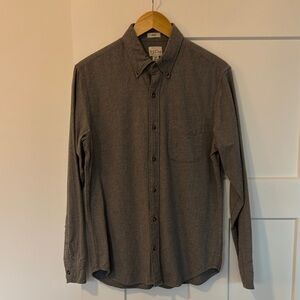 J. Crew Men's Brushed Twill Gray Button-Up Shirt (Slim)